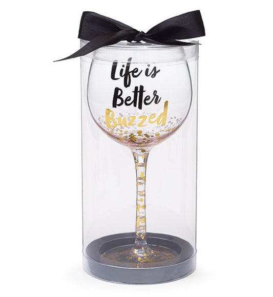 Life Is Better Buzzed Stemless Wine Glasses