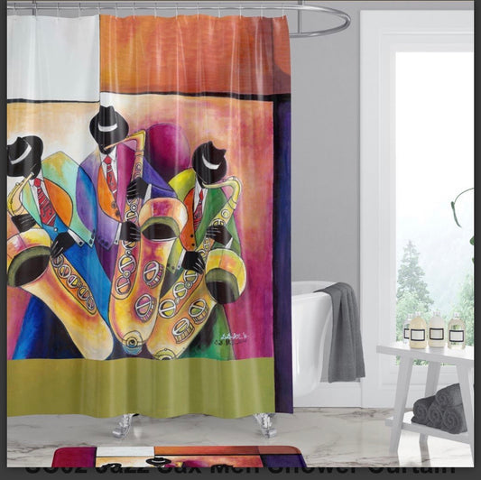 Jazz Sax Men Shower Curtain