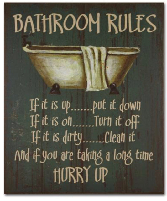 Wall Plaques - Bathroom Rules