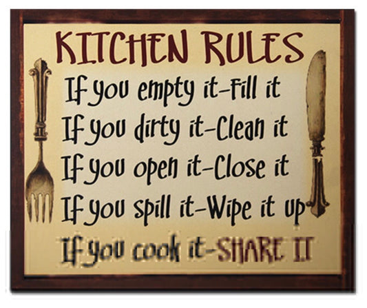 Wall Plaques - Kitchen Rules